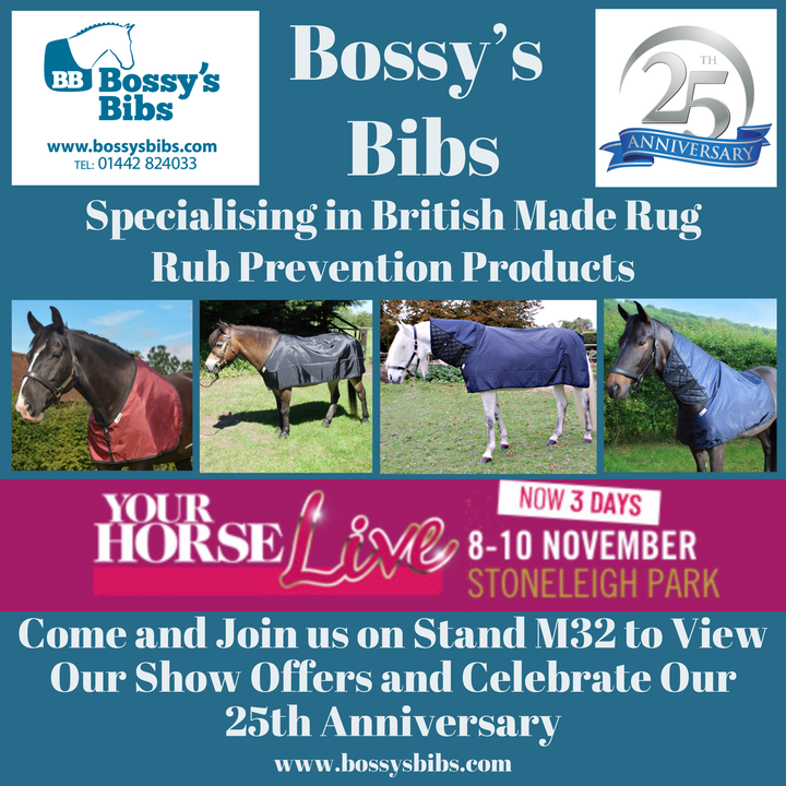 Bossy's Bibs Stand M32 at Your Horse Live 2019