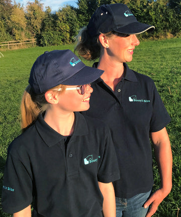 A quality polo shirt that is branded with the Bossy's Logo