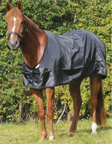 Bossy's Bibs Rug Guard, a lightweight protective layer between top rug and coat. Prevents hip, shoulder, wither and chest rubs. Protects rug from grease and hair build up.
